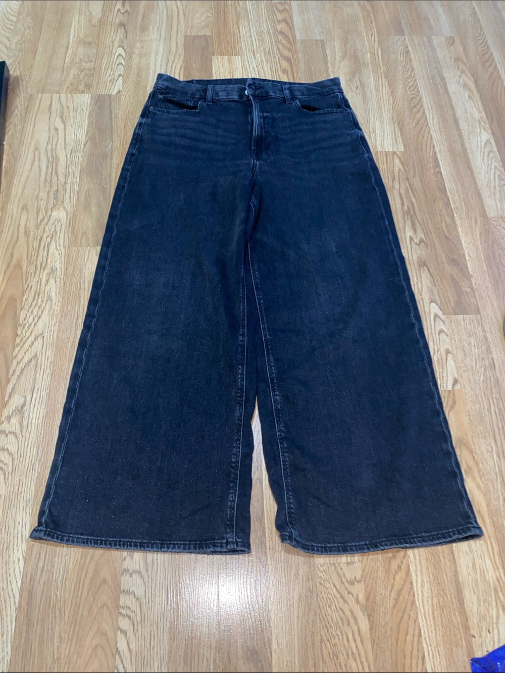 American Eagle Outfitters Black Wide-Leg High-Rise Jeans